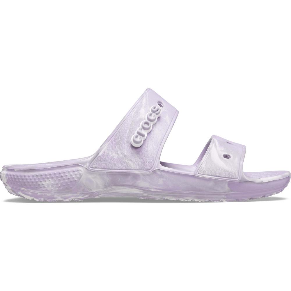 Purple Women's Crocs Classic Marbled Sandals | NZ 0551TCEV